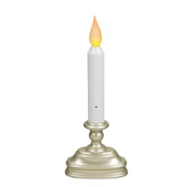 Xodus Innovations FPC1320P Battery Operated 9 inch Window Candle with Tilt to Change Flame Color and Dusk to Dawn Light Sensor Timer, Silver/Pewter