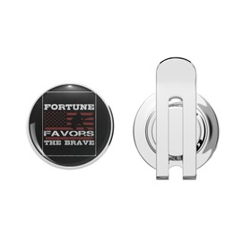 BKR Graphics Fortune Favors The Brave Golf Hat Clip with Magnetic Ball Marker