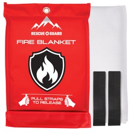 RESCUE GUARD Emergency Fire Blanket - 1 Pack, 40” x 40” Fireproof Fiberglass Blanket for Home Safety, Swift, Safe Protection for Your Home & Kitchen
