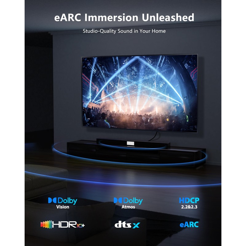 CONMDEX 16K HDMI 2.2 Cable 6.6ft, 96Gbps Headroom, 8K@120Hz 144Hz