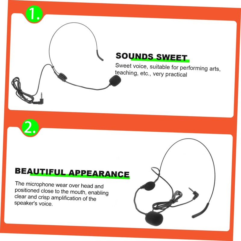 Operitacx Headset Microphone Wired Ear Microphone for Lectures Business Presentations