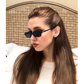 FEISEDY Retro Rectangular Sunglasses for Women Men 90s Small Vintage Fashion Square Sunnies B0282