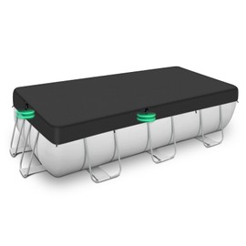 RICHIE 12-20FT Rectangular Pool Cover, Oval Solar Pool Cover for Above Ground Pools, Swimming Pool Cover for Rectangular or Oval Frame Pools, Waterproof & UV-Resistant, Ideal for Keep Clean