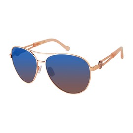 Jessica Simpson Women's J6219 Metal Aviator Pilot Sunglasses with Uv400 Protection. Glam Gifts for Her, 61 Mm, Rose Gold & Nude