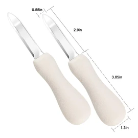 Nonley Oyster Shucking Knife, 2 Pack Oyster Knife Shucker Set with Professional Grade Cut Resistant Gloves, Stainless Steel Seafood Opener Tools
