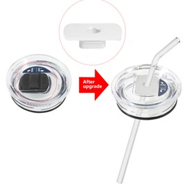 MOTAIN Straw Lid Attachment Compatible With Yeti Tumber Magslider/Stronghold Lid,Straw Cover Accessories For 20/30 Oz Tumber(White)
