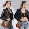 BITUOR Damen Handtasche, Leopardenmuster, PU-Leder, Schultertasche mit Quaste, 23 x
