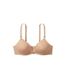 Victoria's Secret Pink Wear Everywhere Adaptive Bra, Wireless, Lightly Lined, Magnetic Front Closure, Praline, (38C)