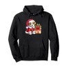 Santa Puppy With Present Box Pullover Hoodie