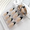 Black French Tip Press on Nails Medium Almond Fake Nails