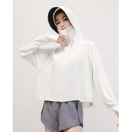 Lalapala Women's Rash Guard, UV Protection, Hoodie, Cool to Touch, Summer, Thin, Long Sleeve, Hooded, UPF 50+, Sunscreen Clothes, UV Protection, Sweat Absorbent, Quick Drying, Breathable, Lightweight