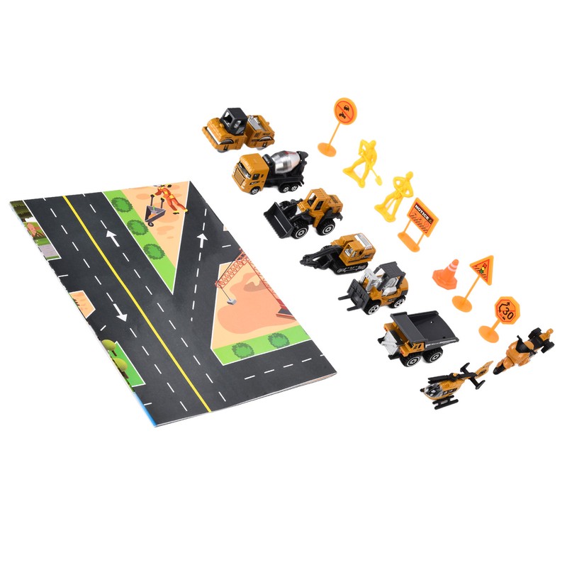 Pull Back Construction Vehicle Toys 1:64 Kids Truck Excavator Crane