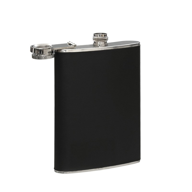 Premier Housewares Hip Flask Set - 8 oz - Black