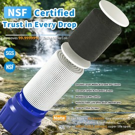 Personal Water Filter Straw Outdoor Portable Water Purifier Filtration Survival Gear for Hiking, Camping, Travel and Emergency Preparedness