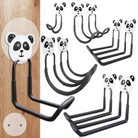 GPANDAG 10 Pack Coat Hooks, No-Drill Towel Hooks for Bathrooms, Cute Panda Wall Hooks for Girls Boys Towel Robe Clothes, Mountable on Bathroom Walls, Kitchen, Glass, Mirrors, Tile and Smooth Surfaces
