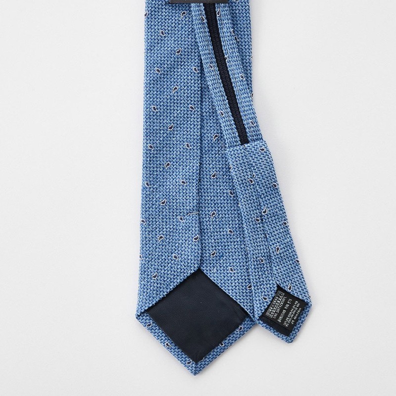 Estico Paisley All-Over Zipper Tie Blue_SNTVZ85BPL