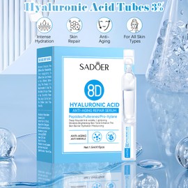 30pcs 3% Hyaluronic Acid Serum Ultra-Hydrating Vials, Hyaluronic Acid Tubes, Ultra Hyaluronic Acid Tubes for Face 15pcs/Box(30pcs)