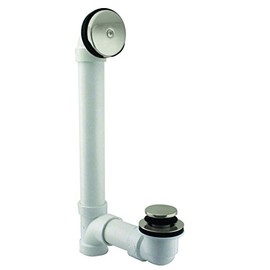 Westbrass Tip-Toe Sch. 40 PVC Bath Waste with One-Hole Elbow, Satin Nickel, D49321-07