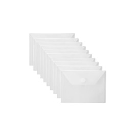 YESSART 4x6 Plastic Envelopes Hook Loop Closure Coupon Receipt Storage Holder 10 Pack (10 Pack)