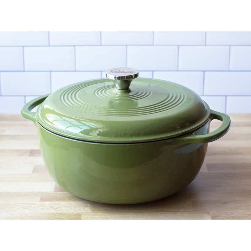 Lodge 6 Quart Enameled Cast Iron Dutch Oven with Lid