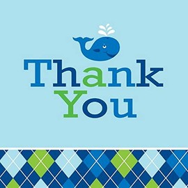 Creative Converting Ocean Preppy Boys Thank You Notes, 8 Count