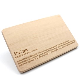 VmG-Store Breakfast Board 23.5 x 15 cm Chopping Board with Laser Engraving as a Gift for Mother's Day Father's Day Birthday Wooden Bread Board with Saying (03 Papa Duden)