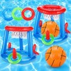 Pool Toys Pool Basketball Hoop Throwing Ring Set Inflatable Floating