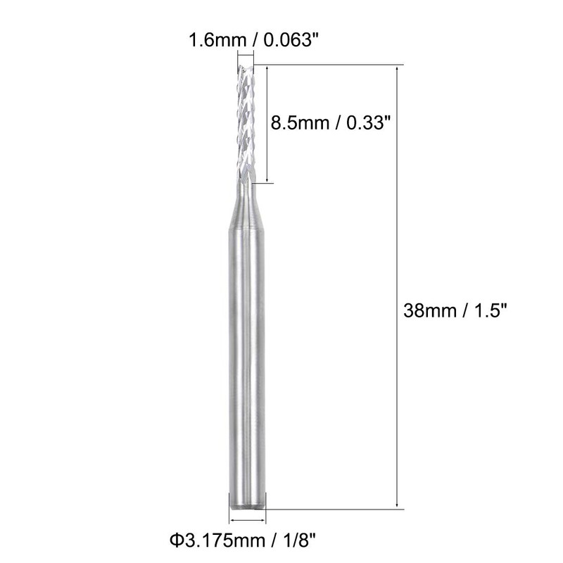 sourcing map 10Pcs 1.6mm Carbide End Mill Engraving Milling Cutter
