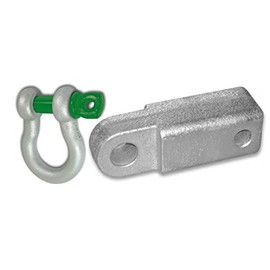 BILLET4X4 2 inch Steel Receiver Bracket w/ 4-3/4 TON VanBeest Green Pin D-Shackle & Locking Hitch Pin (Off-Road Recovery)