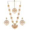 Jwellmart Women's Diva Collection White Kundan Stone Faux Pearl Rani Haar Necklace Earrings Set