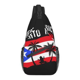 ASYG Puerto Rico Rican Flag Sling bag/Crossbody Backpack/Puerto Rican Shoulder Bag for Men For Women, Travel, Hiking, Work