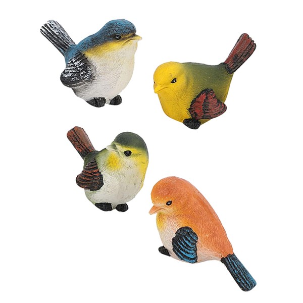 4 Pieces Resin Birds Animal Figurine, Garden Statues, Lawn Garden