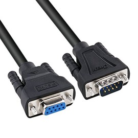 DTECH DB9 RS232 Serial Cable Male to Female Extension Null Modem Cord Cross TX RX line for Data Communication (15 Feet, Black)