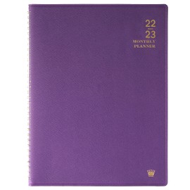 2022-2023 Monthly Planner - 18-Month Planner/Calendar 2022-2023 with Tabs, Jul 2022 - Dec 2023, 8.86" x 11.4", Faux Leather, Pocket, Passwords, 15 Note Pages, Twin-Wire Binding, Thick Paper - Purple