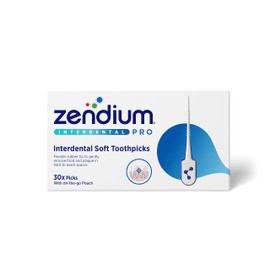 Zendium Interdental Soft Picks – 30x Picks – removes Plaque to Prevent Cavities and Gum Problems - 100% Plastic Free Packaging White
