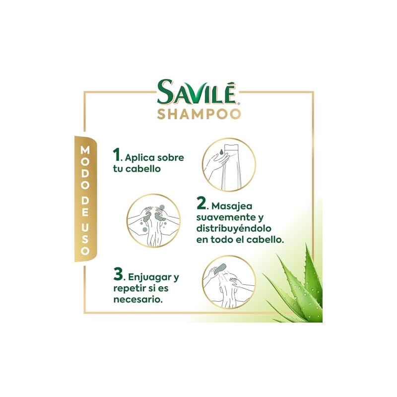 Savilé Shampoo Menta y Eucalipto, Blanco, 1000 ml