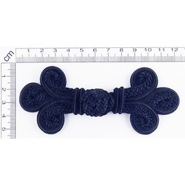 Chinese Frogs Button Closures Hook & Eye Fastener - Sewing Quilting Renaissance Dance Hawaiian Bridal Costumes Drapery Home Decor-Black-Big Double Braid Three Loop - Large Frog - 1 Pair/pk