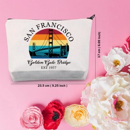 TSOTMO Golden Gate Bridge Zipper Cosmetic Bag San Francisco Gift Bridge Gift San Francisco Travel Accessories Bag For Traveler (San Francisco)
