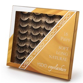 SHIDISHANGPIN 16 Pairs Black Eyelashes Natural Long Multilayer Fluffy Eyelashes 3D Thick Eyelashes Handmade False Eyelashes (L205)