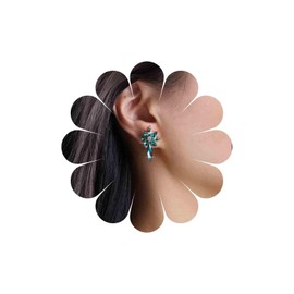 Inateannal Emerald Crystal Drop Earrings Cluster Crystal Flower Earrings Green Emerald Earrings Marquise Wedding Earrings Cubic Zirconia Bridal Earrings Jewelry for Women and Girls