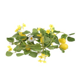 CAXUSD Lemon Garland Artificial Decor Green Leaves Foam and Cloth Lemon Vine for Home Wall Front Door Decoration for Weddings and Gatherings