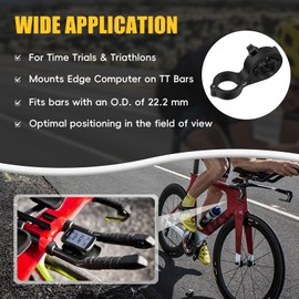 Time TrialTri Bar Mount 22.2mm, Bicycle Computer GPS Handlebar Mount for Garmin Edge Bike GPS, Part Number 010-11807-01
