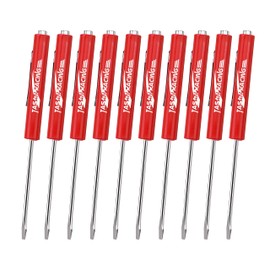 TASAN RACING 10Pcs Mini Tops and Pocket Clips Pocket Screwdriver Strong Magnetic Slotted Screwdriver Red