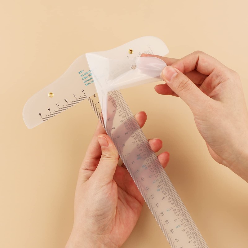 6" and 12" Acrylic Clear T Angle Ruler 3 Pack