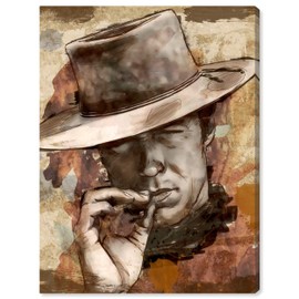 The Oliver Gal Artist Co. People and Portraits Wall Art Canvas Prints 'Cowboy' Home Décor, 10" x 15", Brown, Brown
