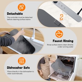 Homelove Warming Mat for Food - Electric Warming Tray with 6-Level Temperature and Hours Setting, Full Surface Graphene Heating, Waterproof Dishwasher-Friendly Food Warmer for Parties, Kitchen (Gray)