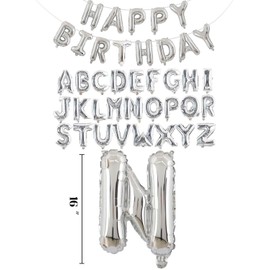 LIKENNY Balloons Alphabet A-Z Balloons Birthday Decoration Set, 16 Inch Large Confetti Balloons, Happy Birthday, Anniversary, Wedding, Party, Cultural Festival, Celebration, Event, Photography, Store