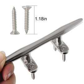 VEITHI 6 inch 316 Stainless Steel Boat Cleat, Boat Cleats 6inch Open Base (2 Pack), Boat Dock Cleats Include Stainless Steel Screws