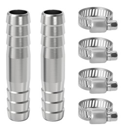 PLEAVIT Air Hose Connector Joint Air Pipe Fitting Barb Hose Fittings Stainless Steel Outer Diameter 0.3 inch (8 mm) Set of 2