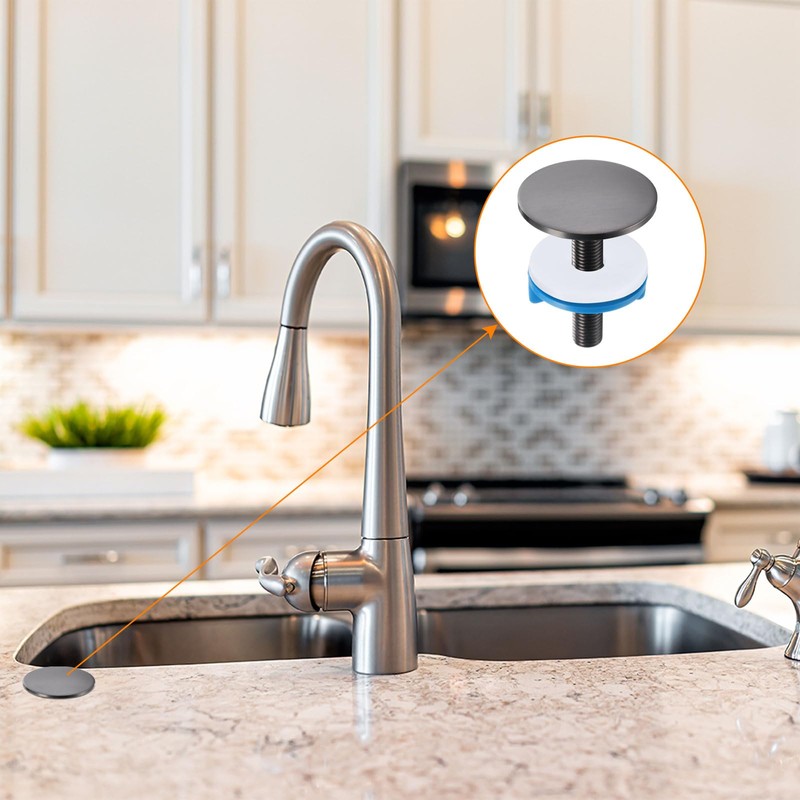 sourcing map Kitchen Faucet Hole Cover Copper, 2" Sink Hole